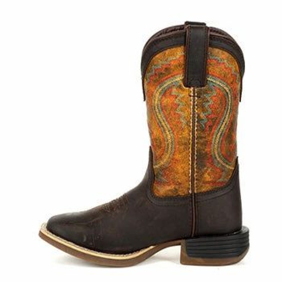 Boots & Shoes * | Durango Boots Durango Youth Dark Bay And Burnt Orange Western Boots