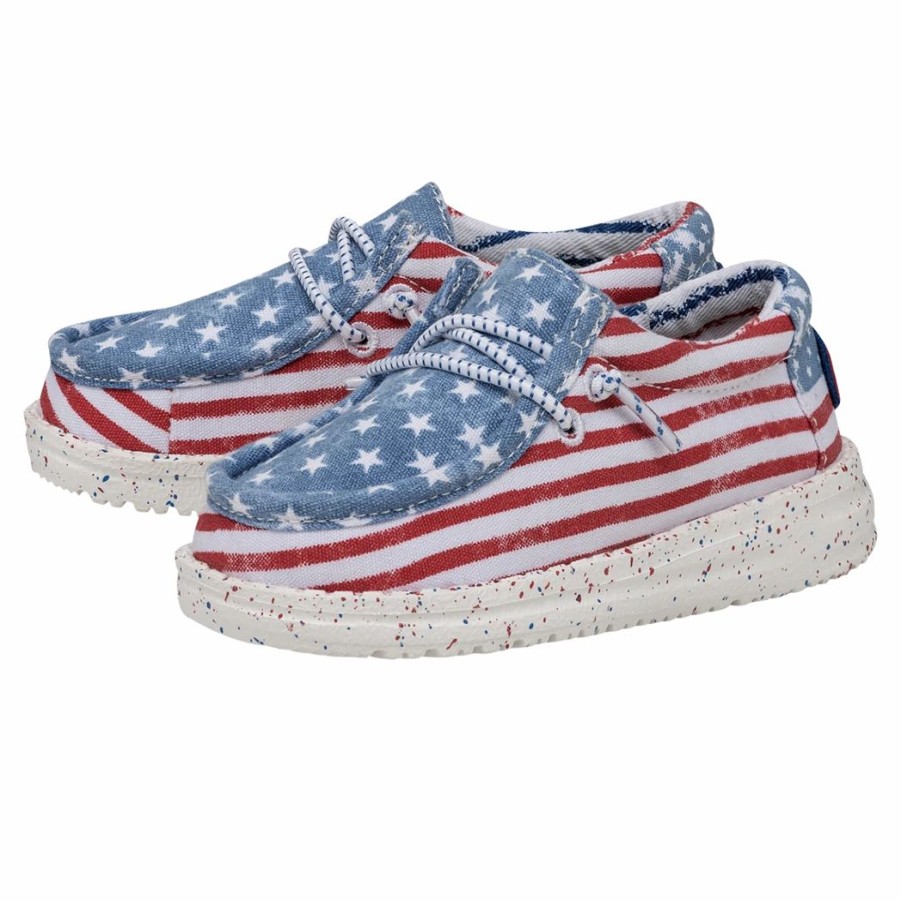 Boots & Shoes * | Heydude Hey Dude Wally Toddler Patriotic Stars & Stripes