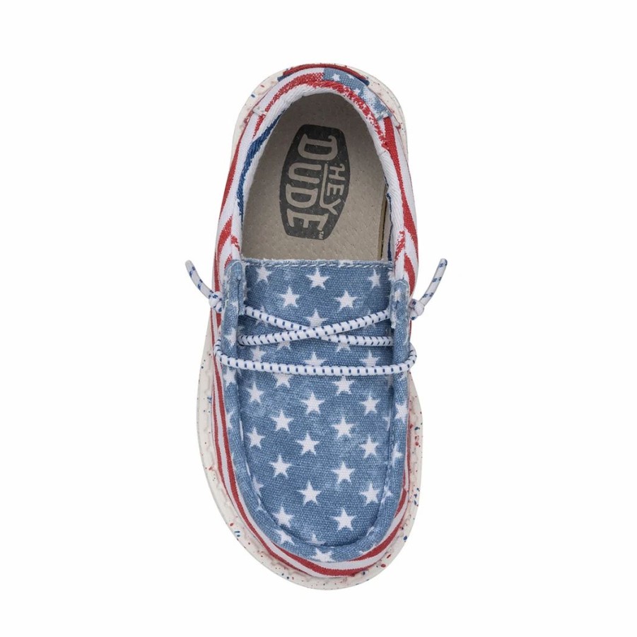 Boots & Shoes * | Heydude Hey Dude Wally Toddler Patriotic Stars & Stripes