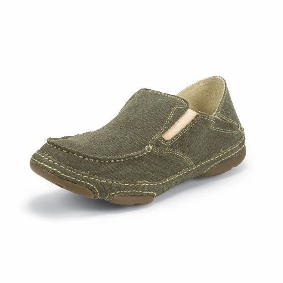 Boots & Shoes * | Tony Lama Boots Tony Lama Men'S Olive Canvas