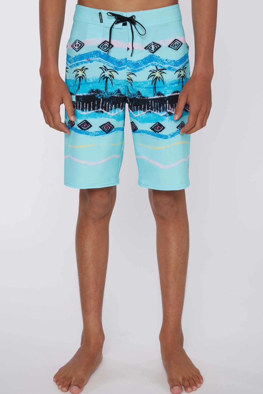 Boys * | O'Neill Boy'S Hyperfreak Heist Print Boardshorts Turquoise