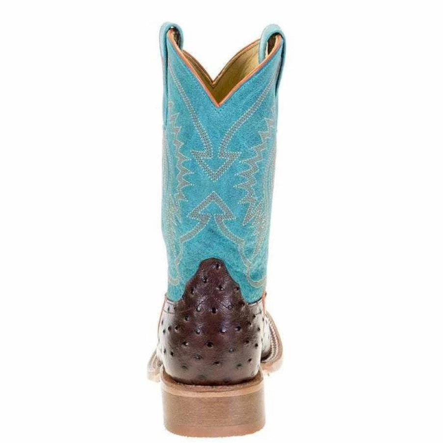 Boots & Shoes * | Anderson Bean Turquoise & Chocolate Impostrich Boot