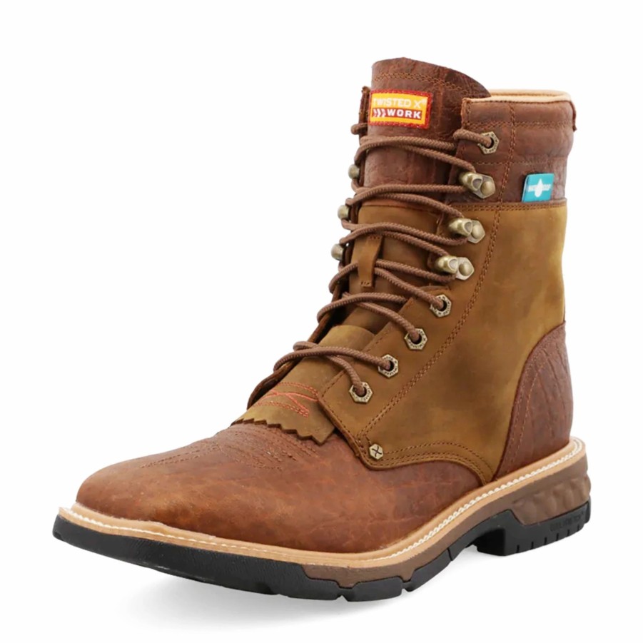 Boots & Shoes * | Twisted X Men'S Waterproof 8 Lacer Work Boot