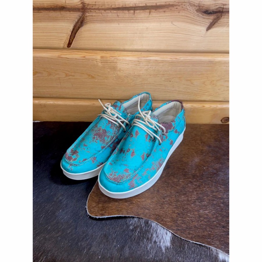 Boots & Shoes * | Miami Shoe Llc Women'S Rusted Turquoise Canvas Shoe