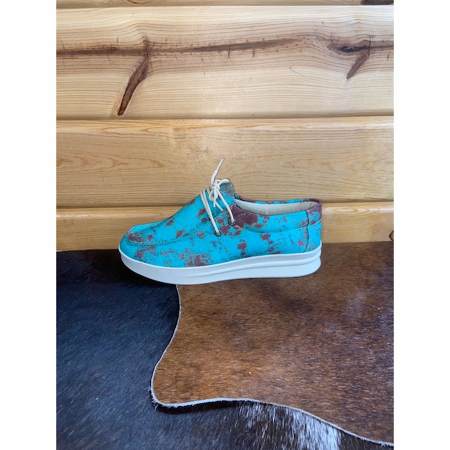 Boots & Shoes * | Miami Shoe Llc Women'S Rusted Turquoise Canvas Shoe