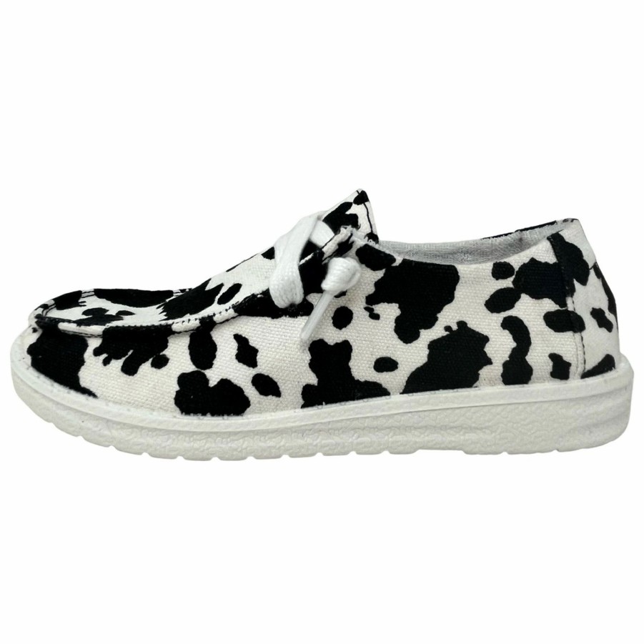 Boots & Shoes * | Very G Wolfpack Brands Very G Youth Black And White Spot Casual Shoe