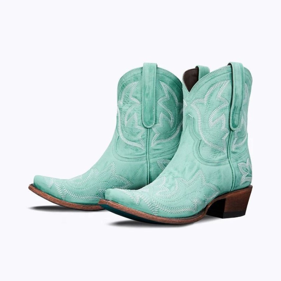 Boots & Shoes * | Lane Boots Lane Saratoga Turquoise Bootie