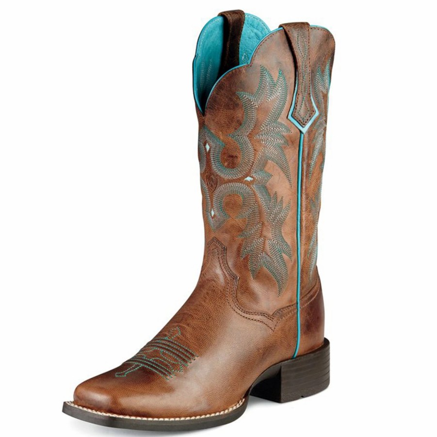 Boots & Shoes * | Ariat Sassy Brown Tombstone Square Toe Boots