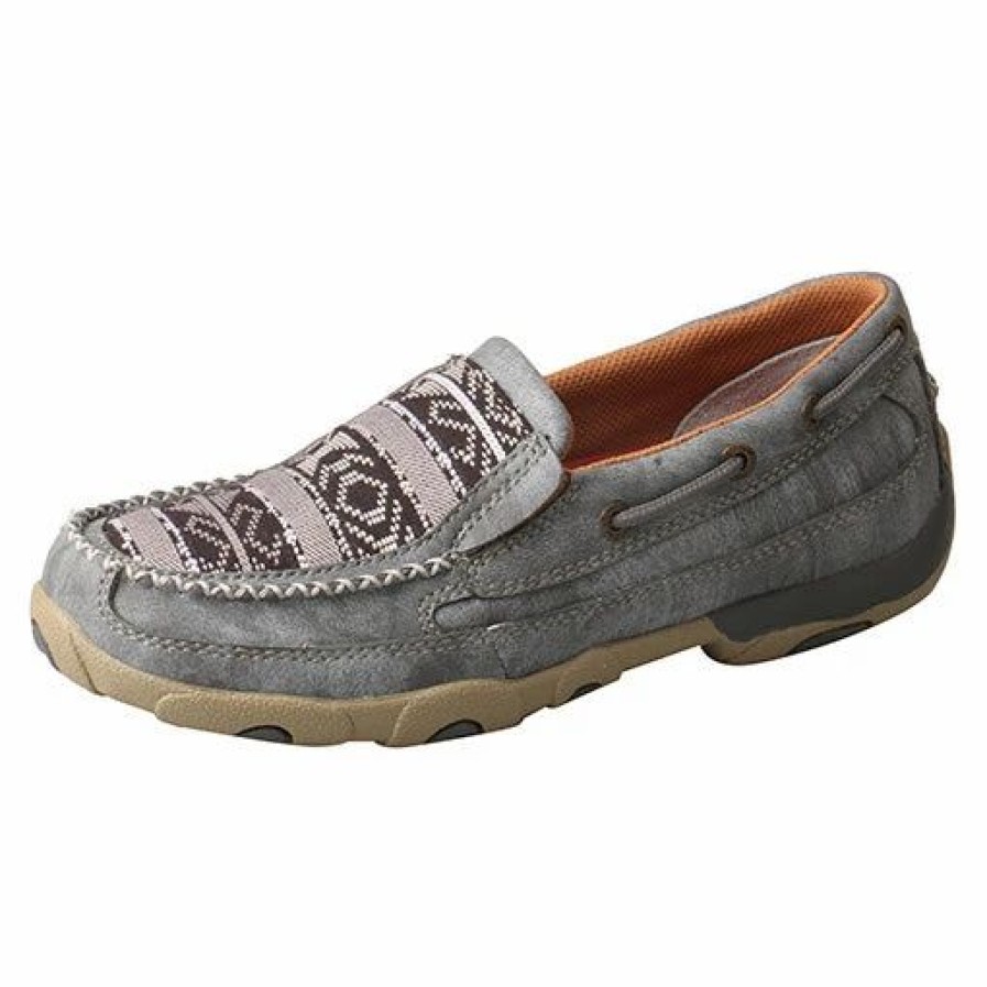 Boots & Shoes * | Twisted X Women'S Grey Aztec Slip On Mocc