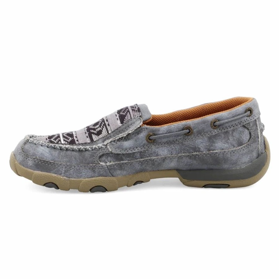 Boots & Shoes * | Twisted X Women'S Grey Aztec Slip On Mocc