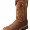 Boots & Shoes * | Twisted X Men'S Dark Brown And Tan Square Toe Boot