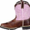 Boots & Shoes * | Durango Boots Durango Kid'S Brown And Lavender Square Toe Boots