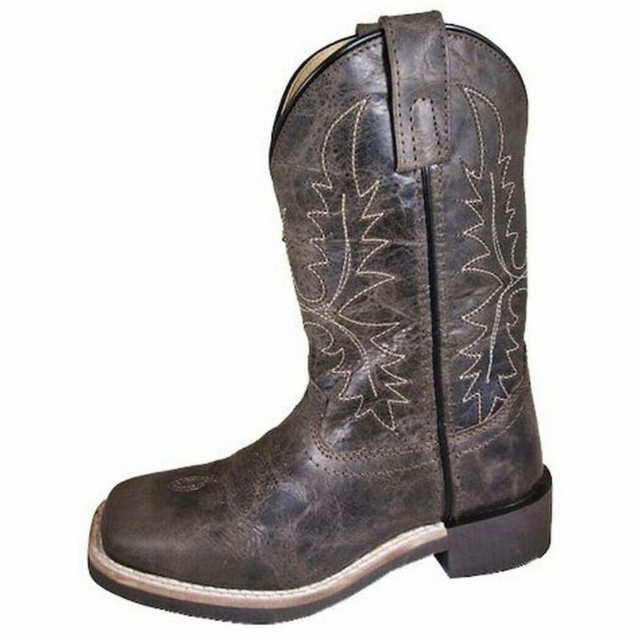 Boots & Shoes * | Smoky Mountain Boots Smoky Mountain Western Boys Bowie Leather Square Toe Boots