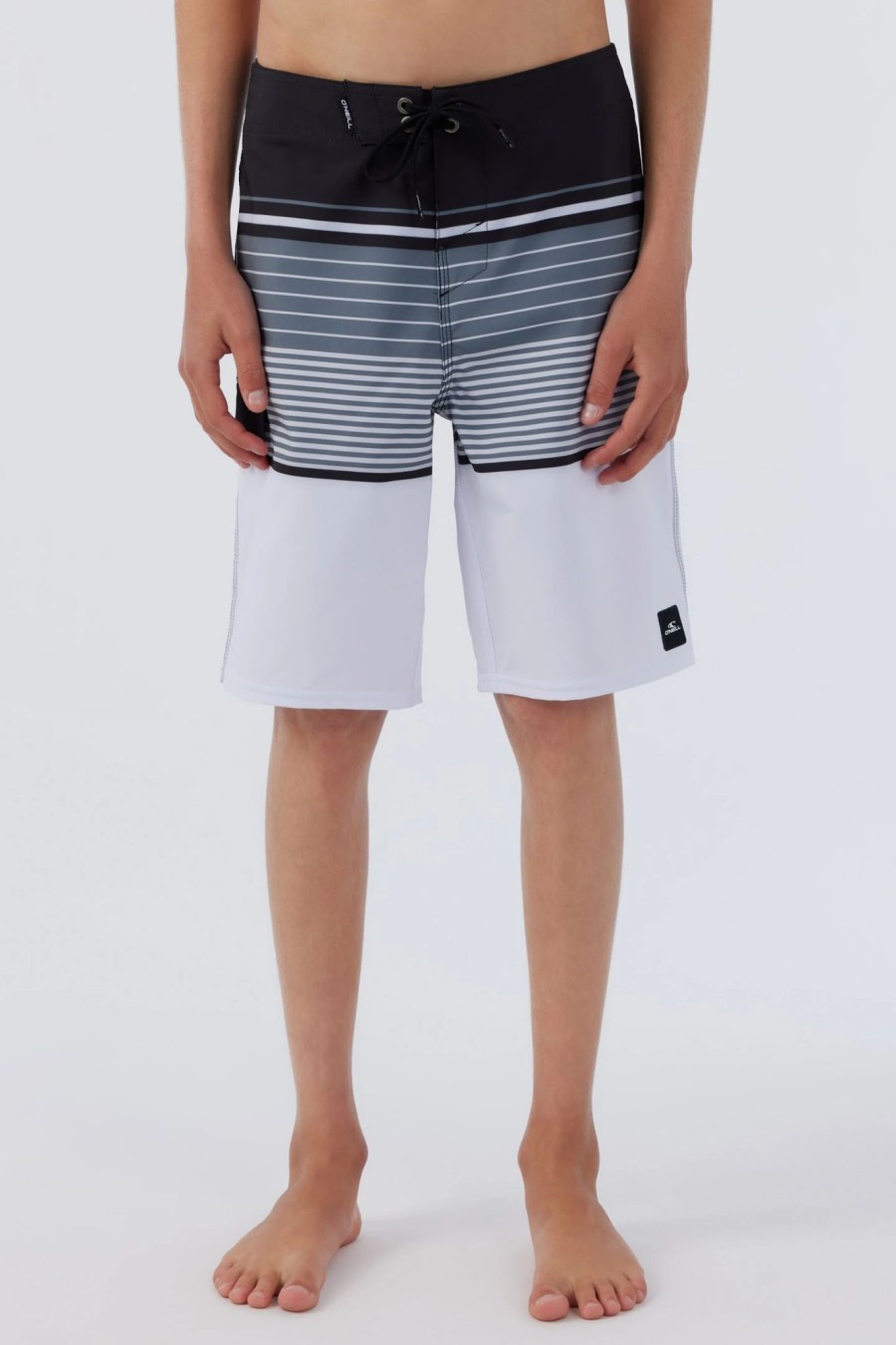 Boys * | O'Neill Lennox Stripe 18" Boardshort White