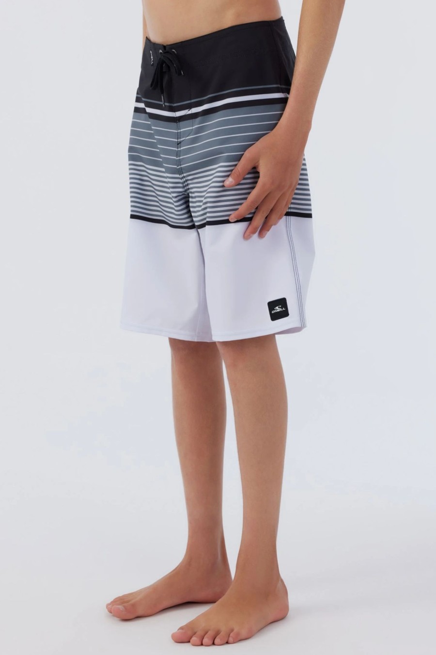 Boys * | O'Neill Lennox Stripe 18" Boardshort White