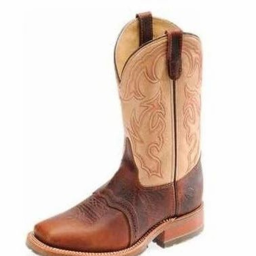 Boots & Shoes * | Double-H Boots Double H Men'S Cream And Brown Square Toe Boots