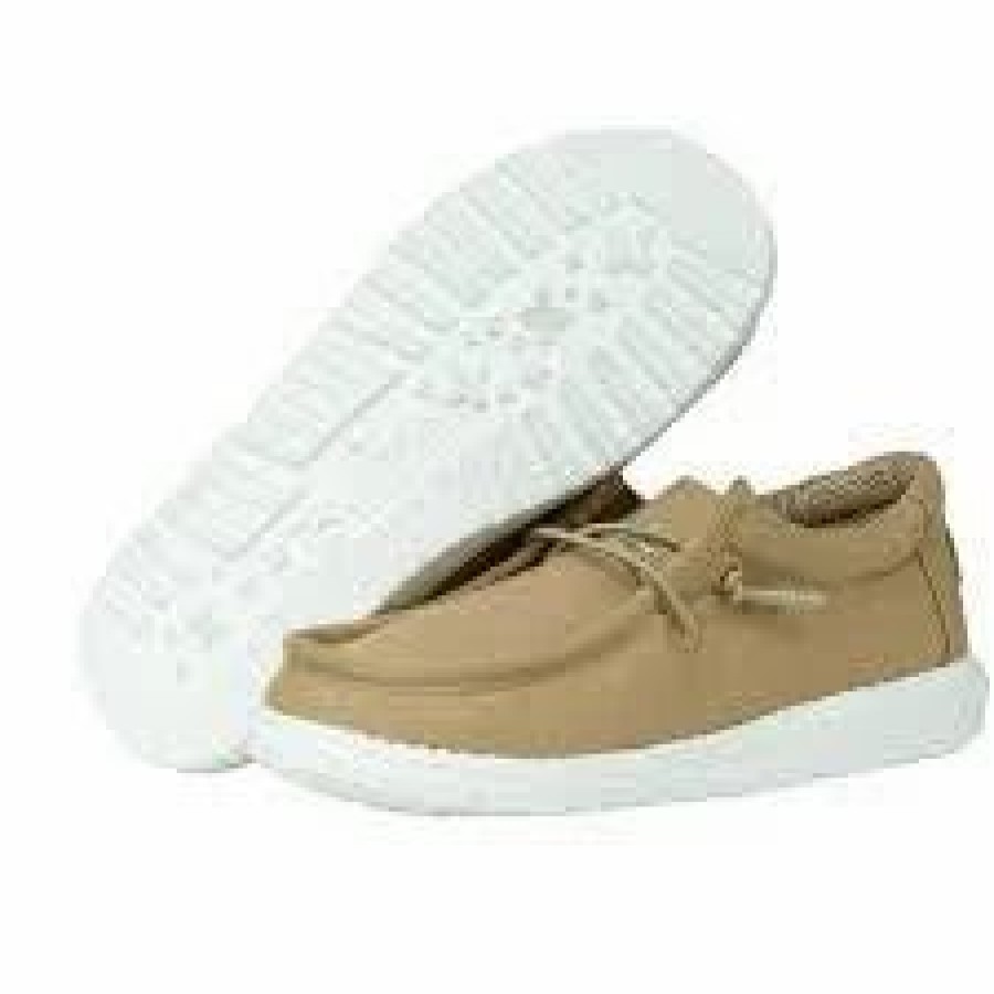 Boots & Shoes * | Heydude Hey Dude Youth Wally Dark Tan Casual Shoe