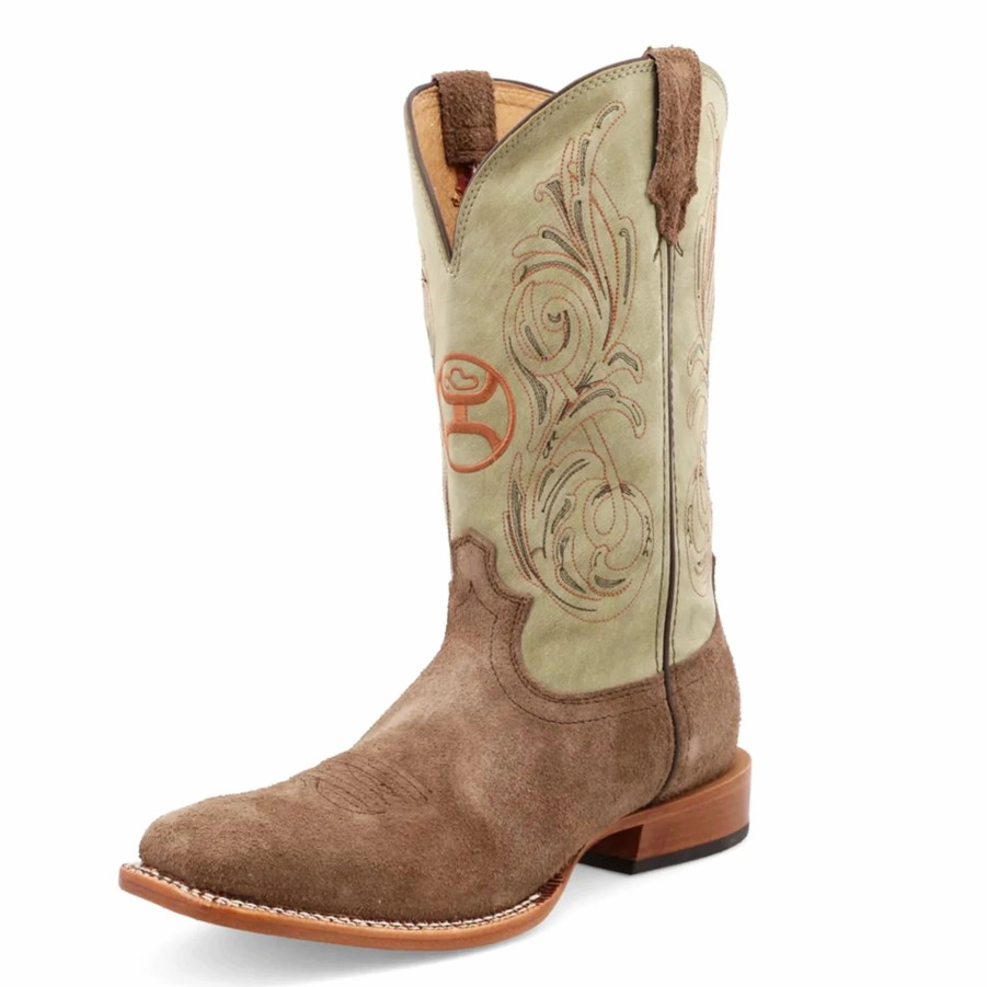 Boots & Shoes * | Twisted X Men'S 12 Roughout Hooey Boot-Tan/Sage Top