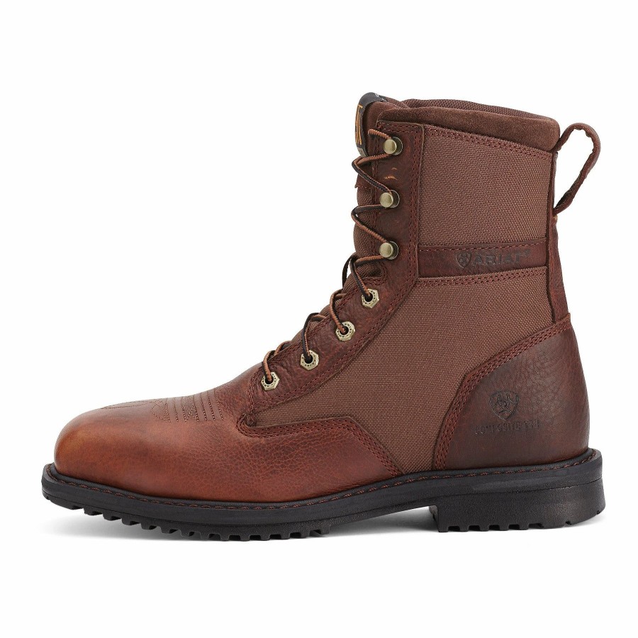 Boots & Shoes * | Ariat Men'S Brown Rigtek Composite Square Toe Lace Up Boot