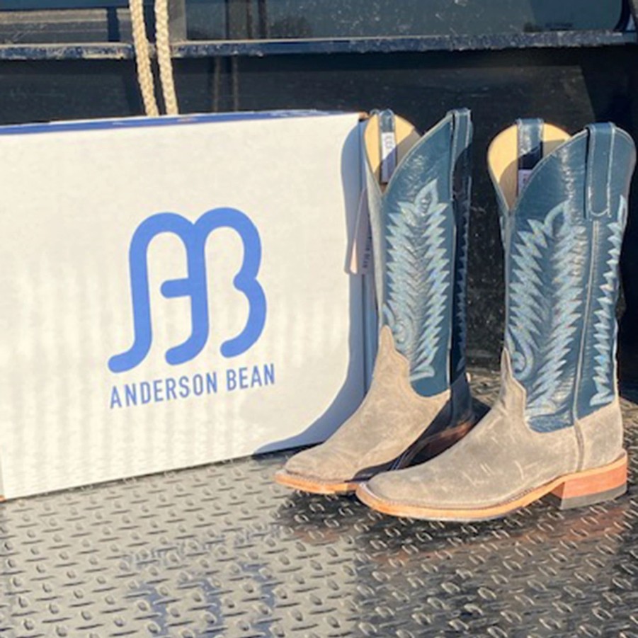 Boots & Shoes * | Anderson Bean Women'S Grey & Regal Blue Waxy Kudu Boots