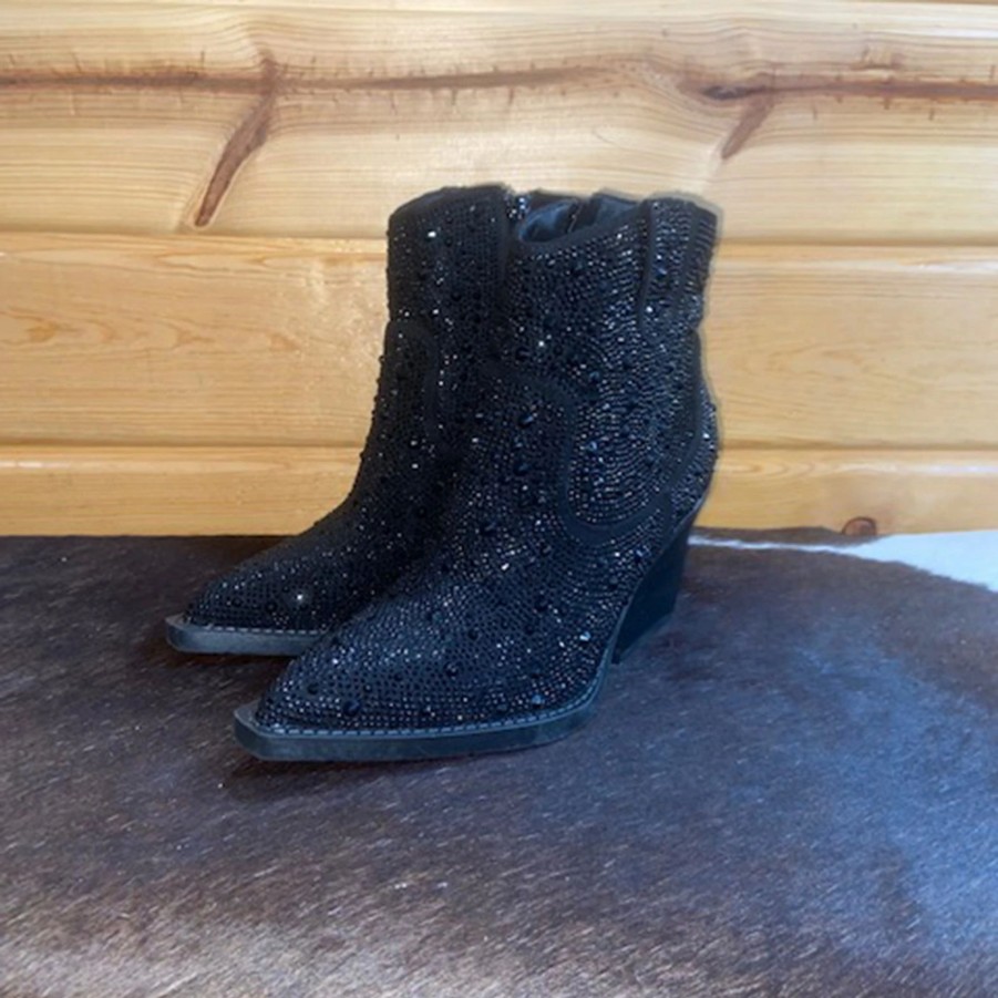 Boots & Shoes * | Very G Wolfpack Brands Black Sparkle Bootie