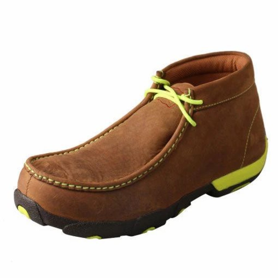 Boots & Shoes * | Twisted X Men'S Neon Yellow Steel Toe Driving Moc