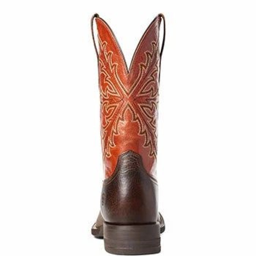 Boots & Shoes * | Ariat Wicker Brown And Orange Square Toe