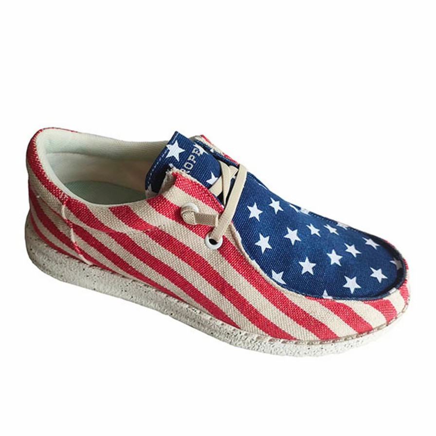 Boots & Shoes * | Kid'S Roper Usa Flag Casual Shoe