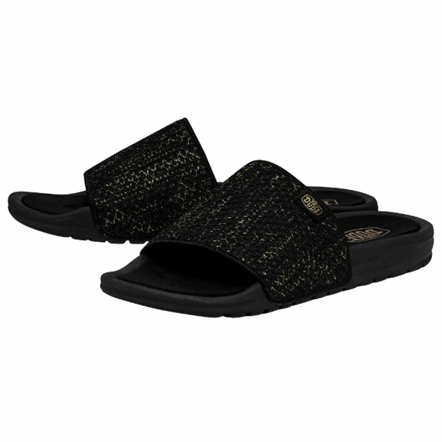 Boots & Shoes * | Heydude Hey Dude Chandler Knit Black Slide