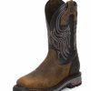 Boots & Shoes * | Justin Boot Co. Justin Men'S Brown And Black Tanker Steel Toe Boot