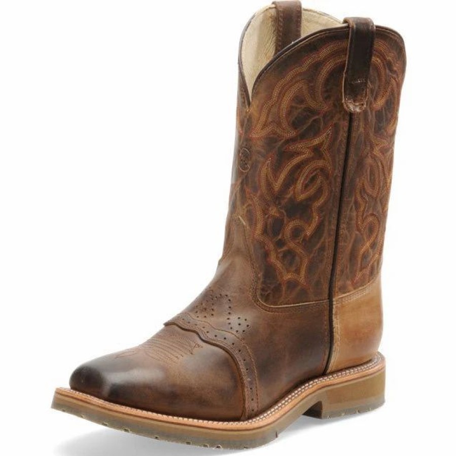 Boots & Shoes * | Double-H Boots Double H Men'S Dwight Old Town Steel Wide Square Toe Roper