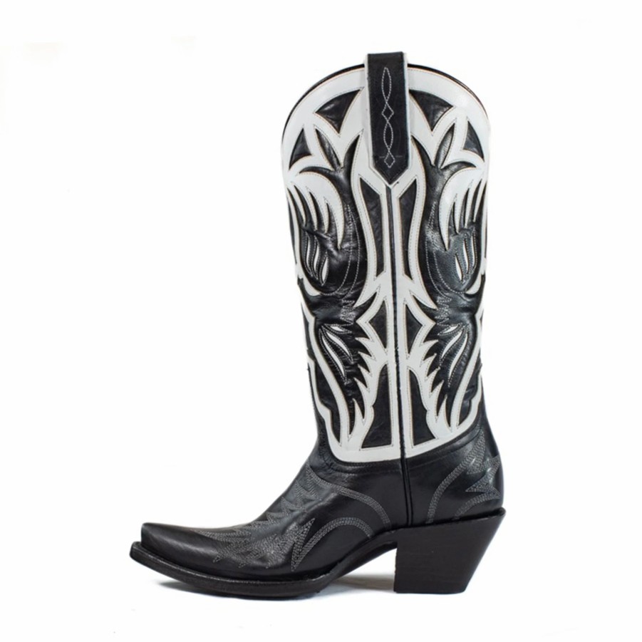 Boots & Shoes * | Allens Boots Azulado Black & White Phoenix Snip Toe Boot