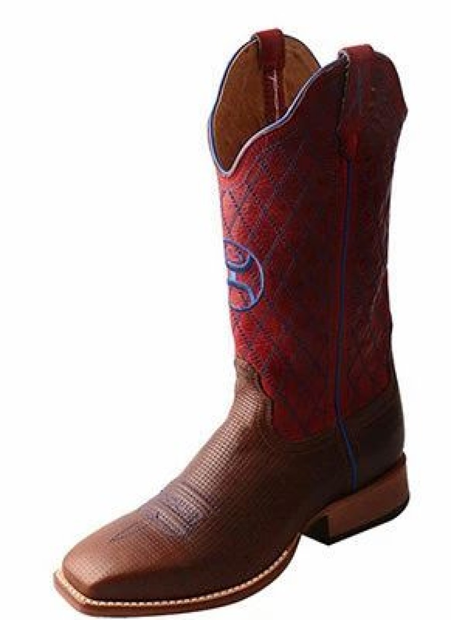 Boots & Shoes * | Hooey Women'S Red And Brown Diamond Stitch Boots