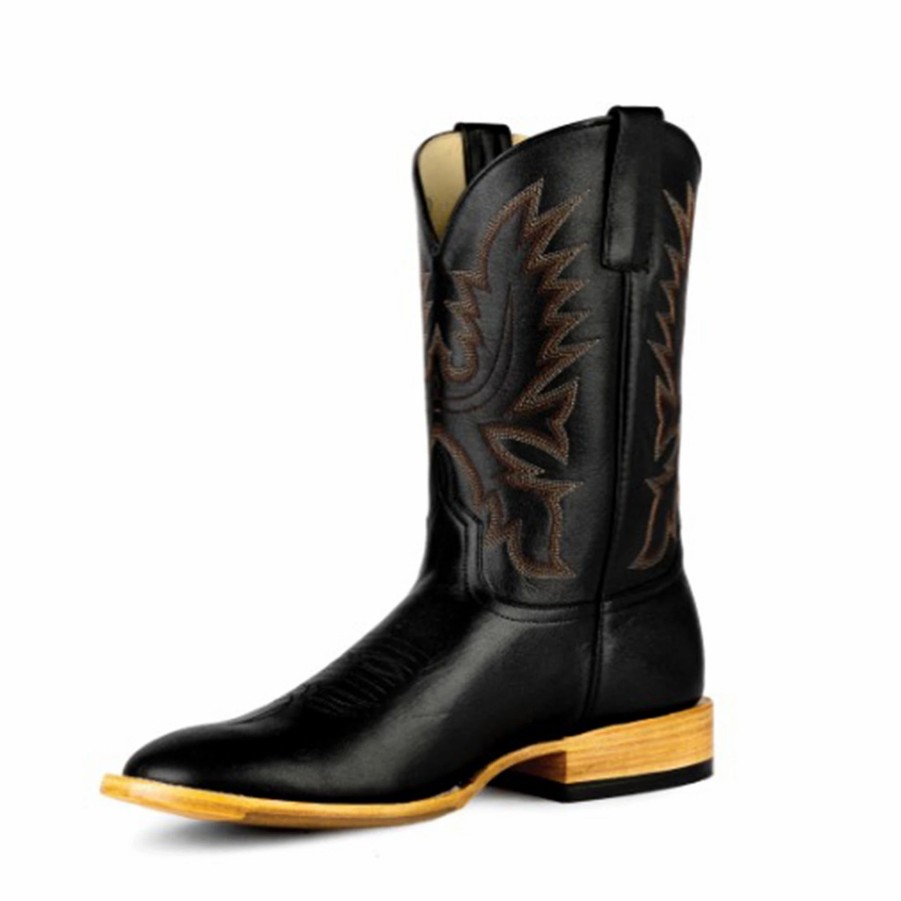 Boots & Shoes * | Anderson Bean Horse Power Black Paris Square Toe