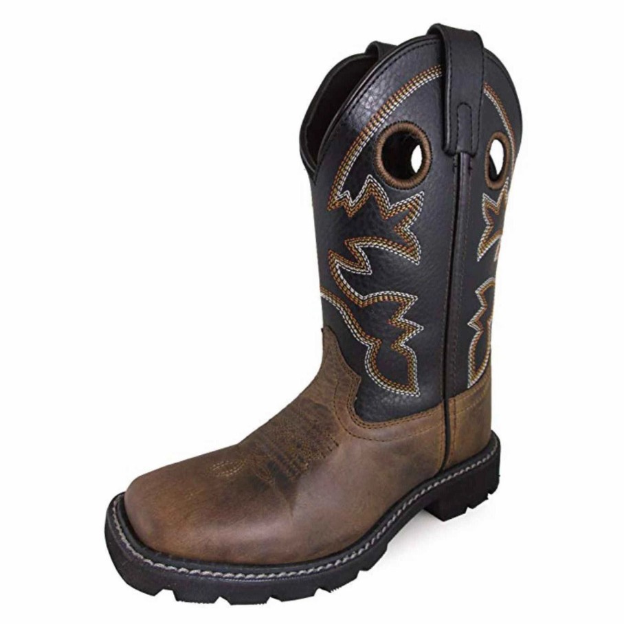 Boots & Shoes * | Smoky Mountain Boots Youth Brown And Black Square Toe Boots