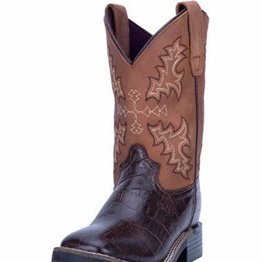 Boots & Shoes * | Dan Post Boot Company Dan Post Kid'S Chocolate Gator Print Boots