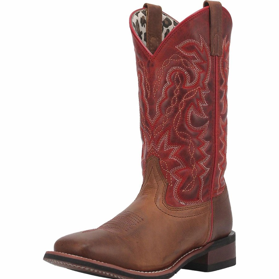 Boots & Shoes * | Laredo Tan And Red Darla Boots