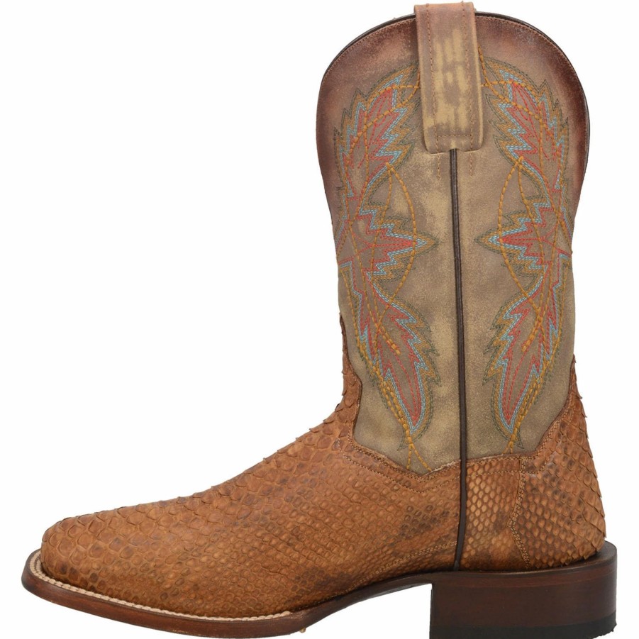 Boots & Shoes * | Dan Post Boot Company Dan Post Tan Snake Dry Gulch Square Toe