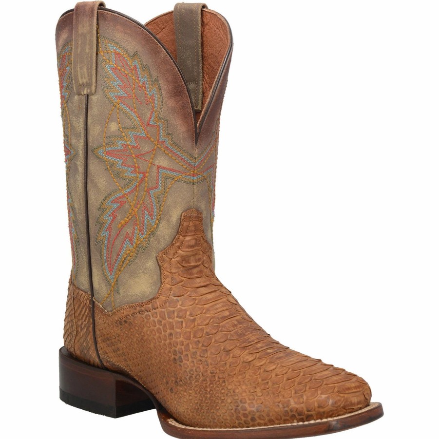 Boots & Shoes * | Dan Post Boot Company Dan Post Tan Snake Dry Gulch Square Toe