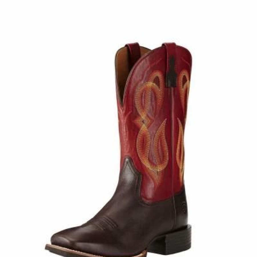 Boots & Shoes * | Ariat Coffee & Red Quantum Brander