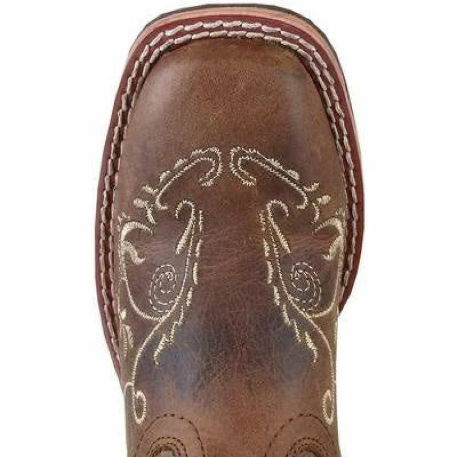 Boots & Shoes * | Smoky Mountain Boots Youth Brown Embroidered Marilyn Square Toe Boots