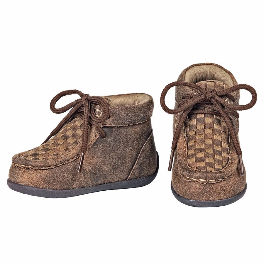 Boots & Shoes * | M&F Western Products Kid'S Tan Carson Weave Moc