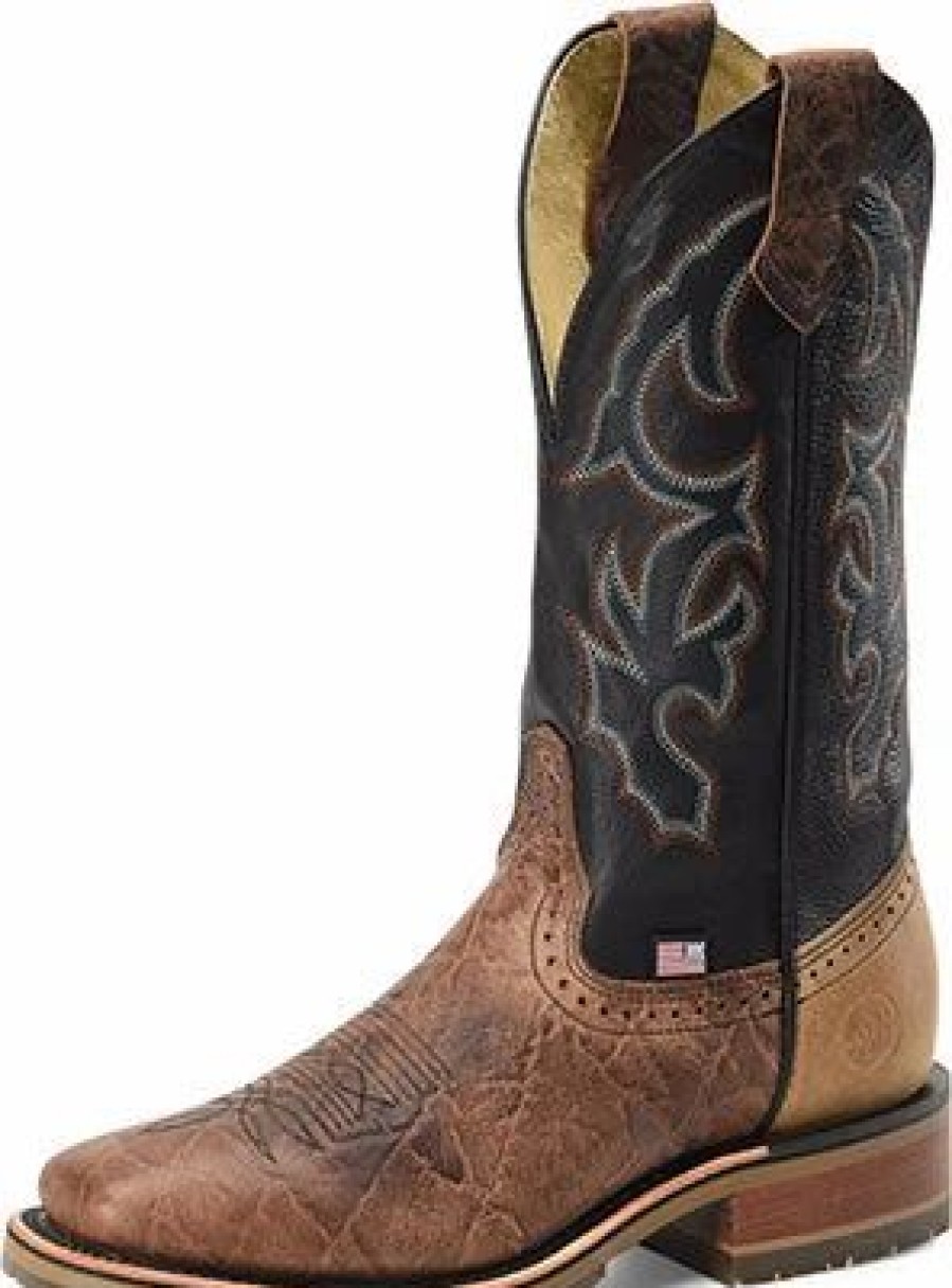 Boots & Shoes * | Double-H Boots Double H Kenia Brown And Black Top Boot