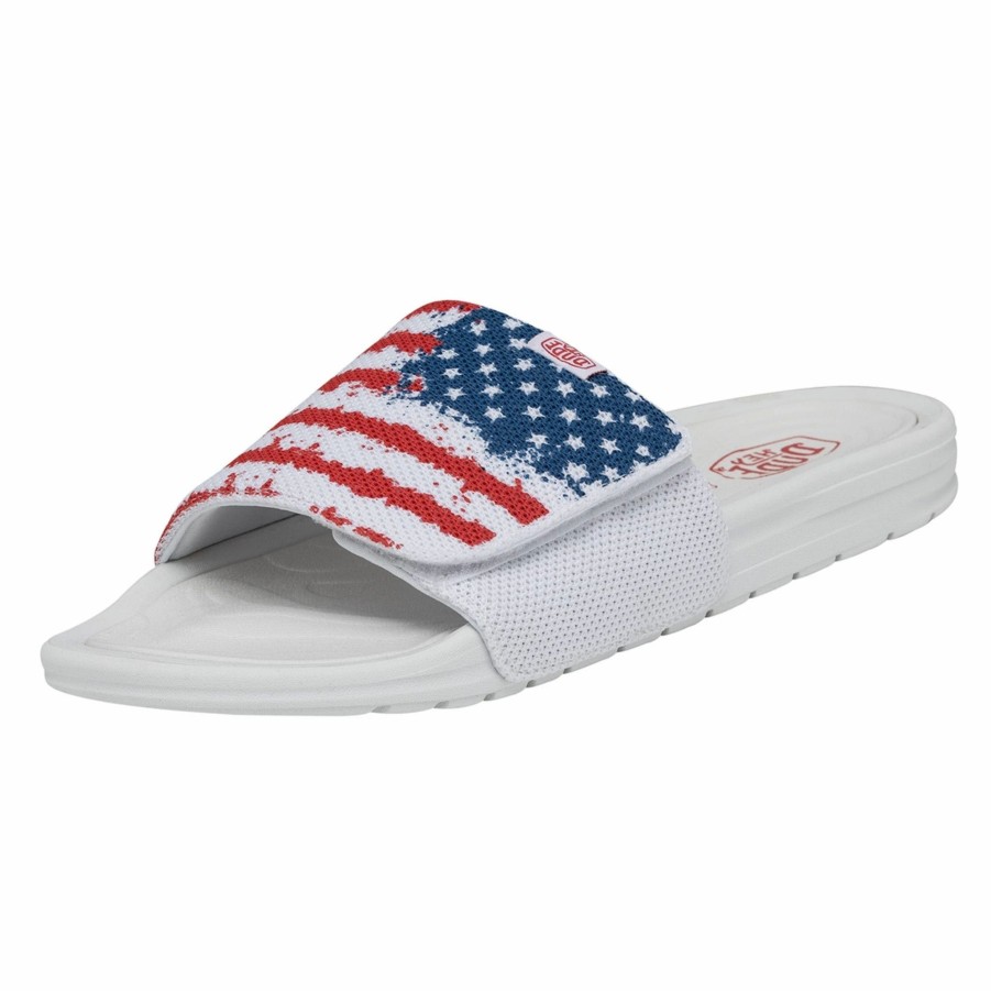 Boots & Shoes * | Heydude Hey Dude Men'S Phoenix Flag Slides