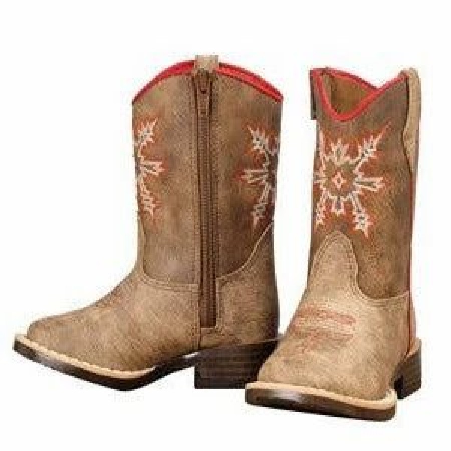 Boots & Shoes * | M&F Western Products, Inc Double Barrel Clay Toddler Brown And Red Aztec Boot