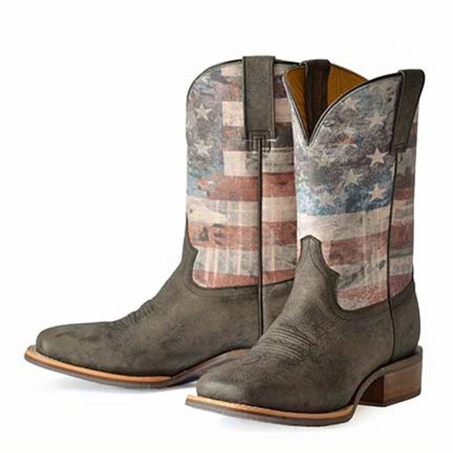 Boots & Shoes * | Roper Men'S Patriot/Eagle Sole Square Toe Boots