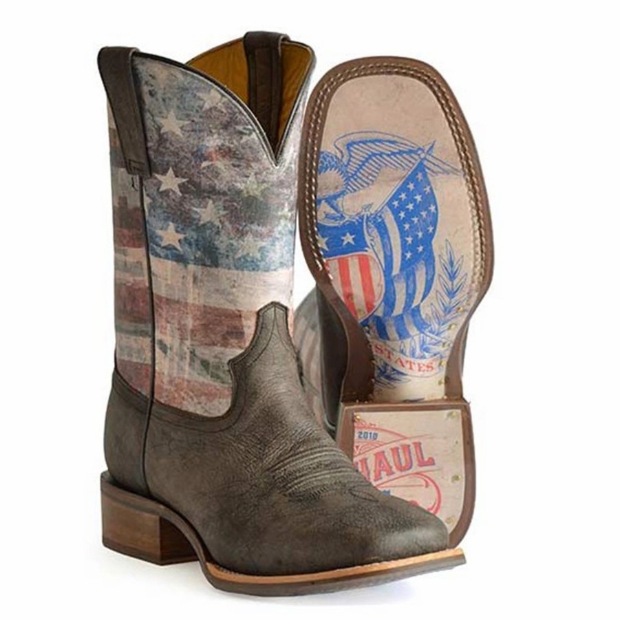 Boots & Shoes * | Roper Men'S Patriot/Eagle Sole Square Toe Boots