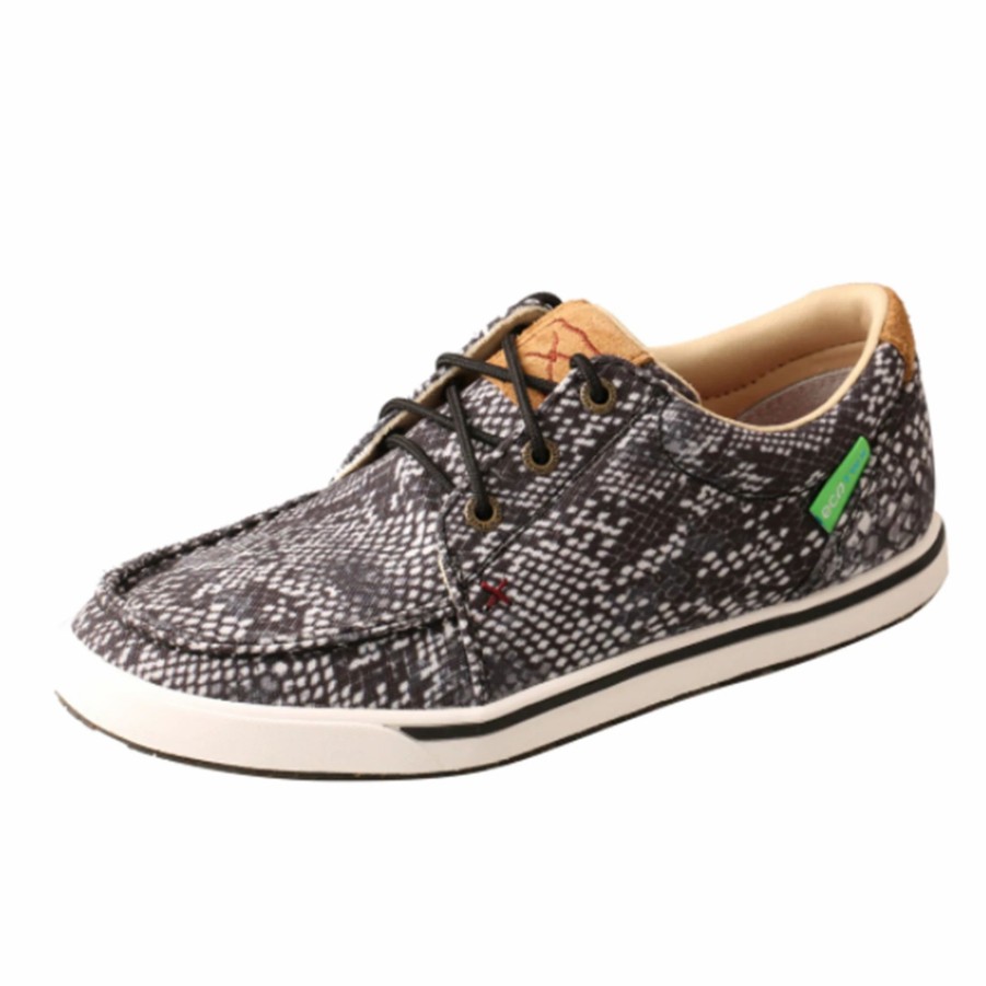 Boots & Shoes * | Twisted X Women'S Kicks Black & White Snake Print