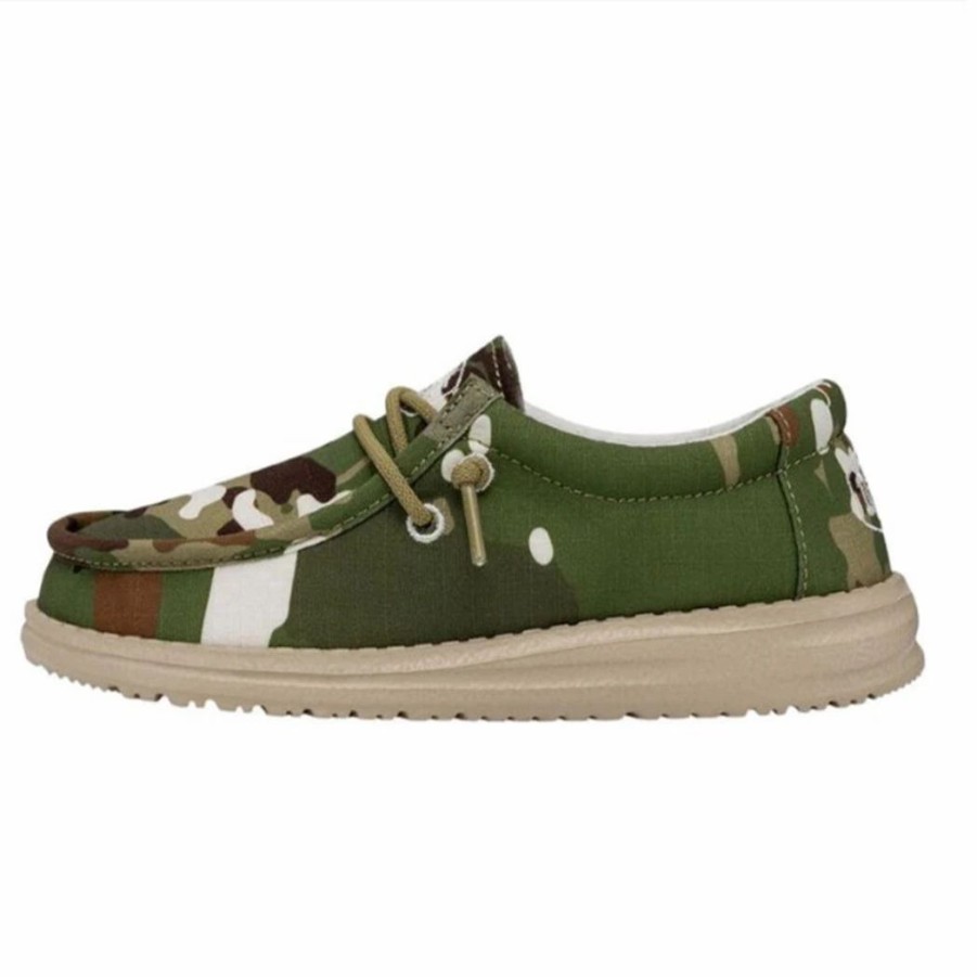 Boots & Shoes * | Heydude Hey Dude Wally Youth Ripstop Multi Camo