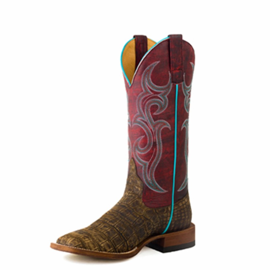 Boots & Shoes * | Anderson Bean Macie Bean Cocoa Vintage Caiman Print Boot